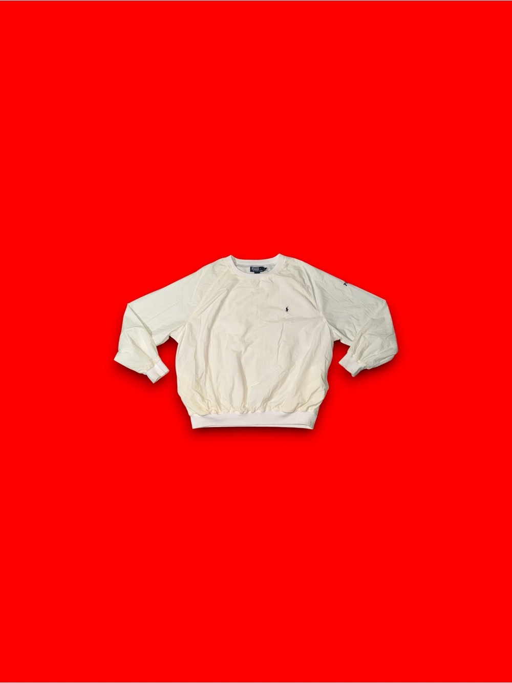 Vintage Polo Ralph Lauren Nylon Pullover Windbreaker White Men’s Size Large